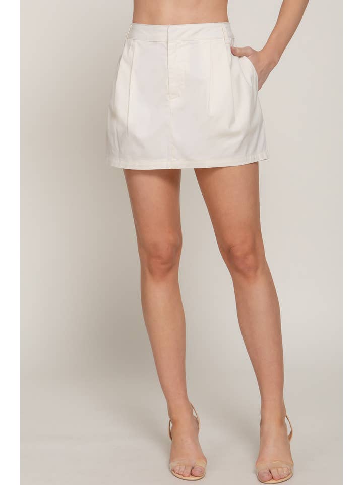 Active Basic | Active USA - Wholesale Skort - Women's - Mid Waist with Belt Loops Pleated Mini Skirt