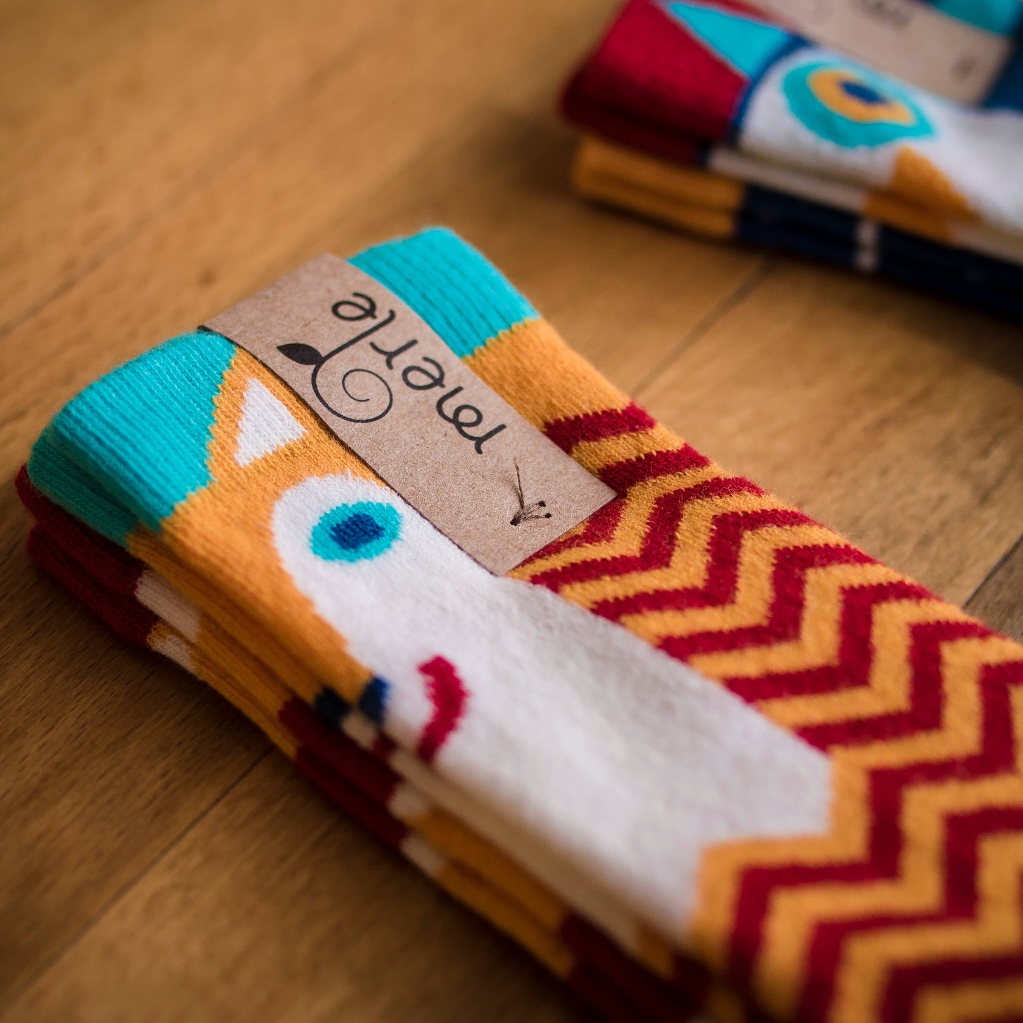 Merle Kids - Wholesale Socks - Kids & Baby - Organic Socks for Babies and Kids- double-packs - Fox design7