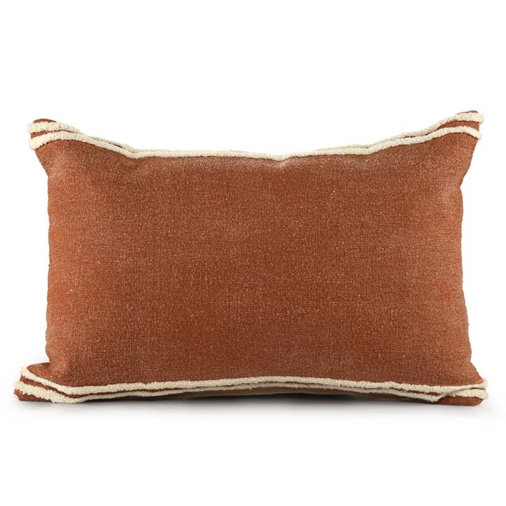 LR Home - Wholesale Lumbar Pillow - Soft Striped Cinnamon Lumbar Throw Pillow