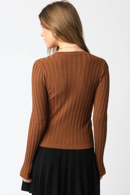 Olivaceous – Top de malha - Mulher por atacado – Top de Malha com Botões Haley20