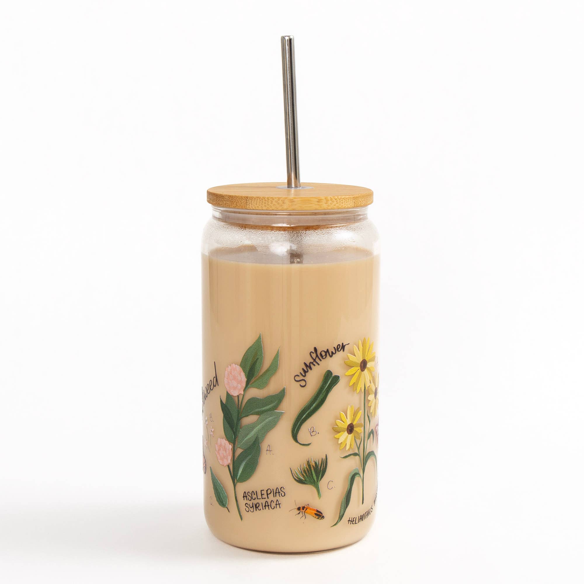 1canoe2 | One Canoe Two Paper Co. - Wholesale Drinking Glass/Cup - Wildflower Botanicals Glass Can3