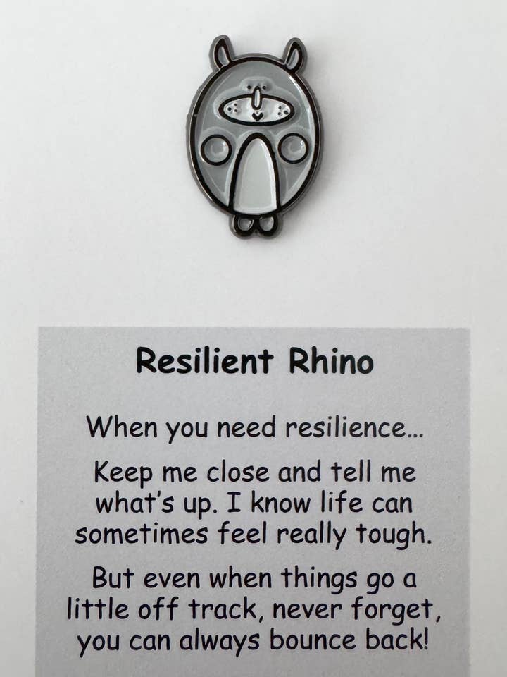 Épingle Rhinocéros Résilient pour la vente par Little Joys
