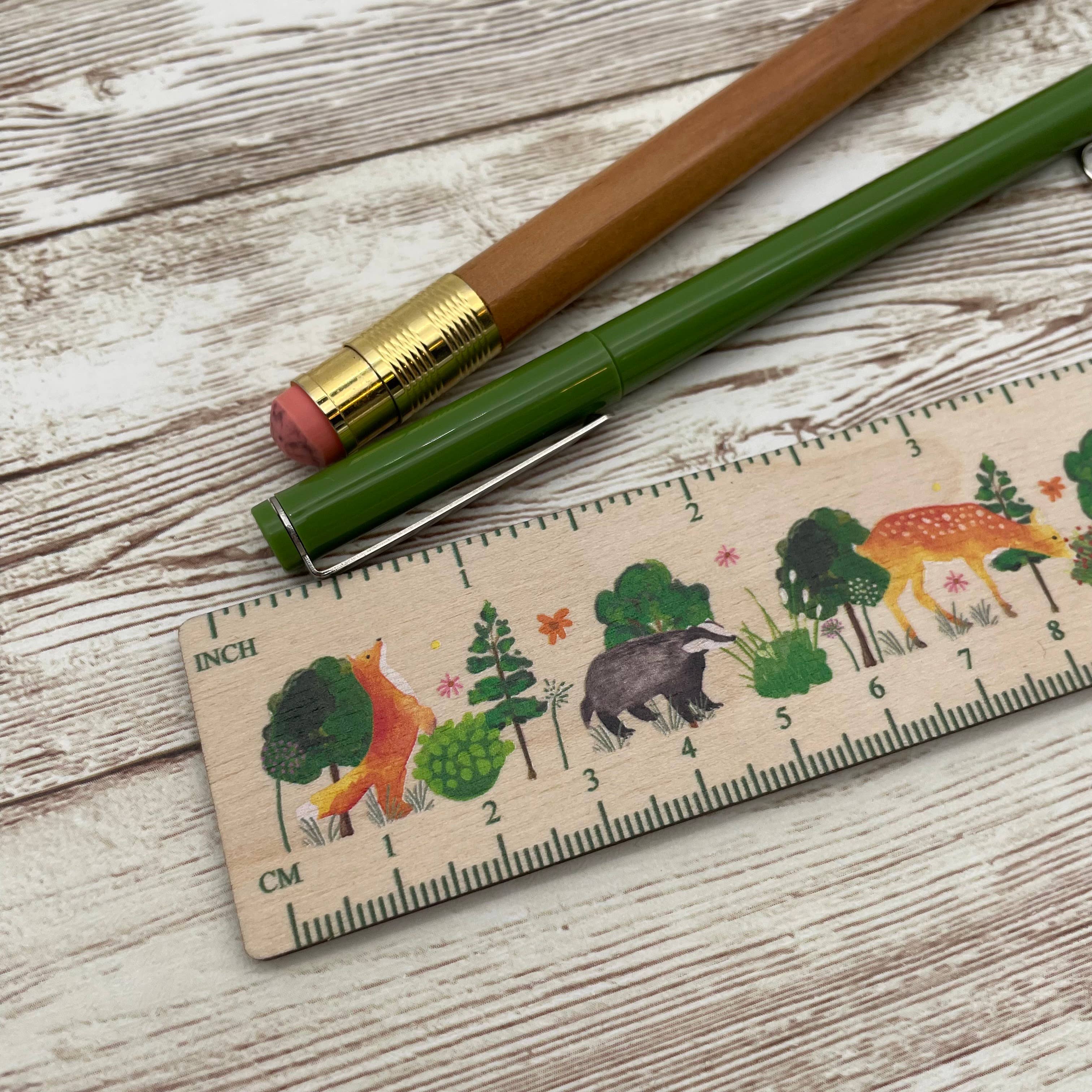 Samantha Hall Designs - Wholesale Ruler - Summer Forest Wooden Ruler2