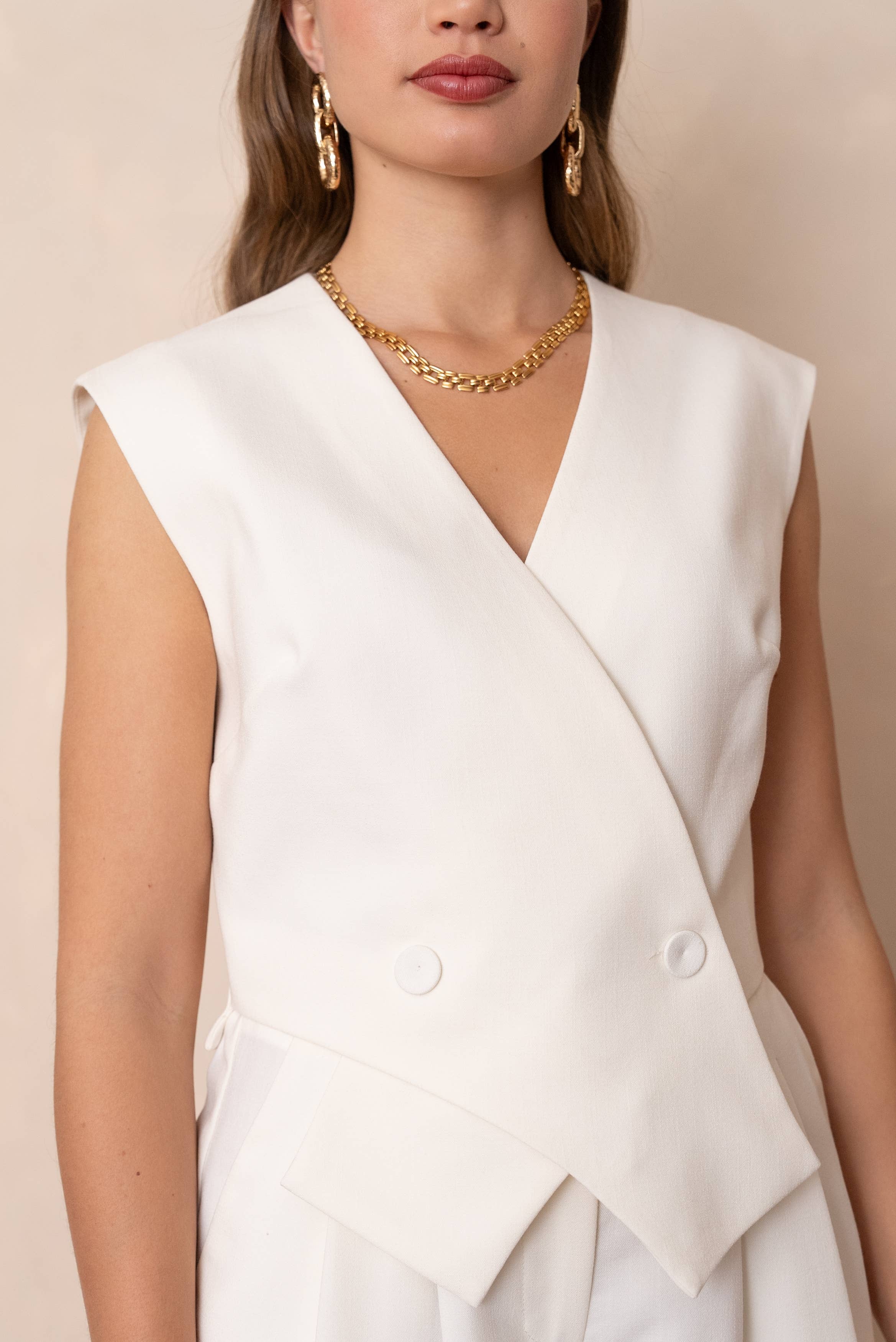 LULUMARY - Vendita all'ingrosso Gilè elegante - Donna - Gilet smanicato doppiopetto GL0036