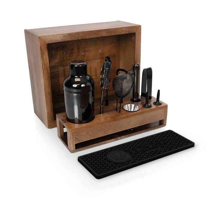 Mango Wood Old Fashioned Bar Set, (Mango Wood) for wholesale on Faire13