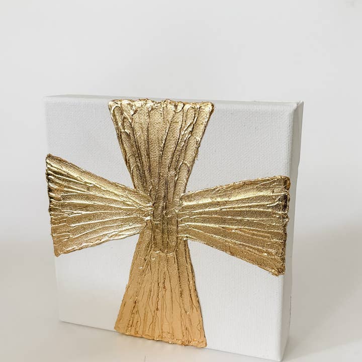 6x6 Canvas - Wide Gold Cross for wholesale by Sidebar Designs