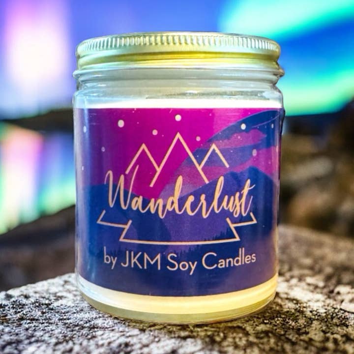 Northern Lights in Estonia - Wanderlust Collection for wholesale by JKM Soy Candles