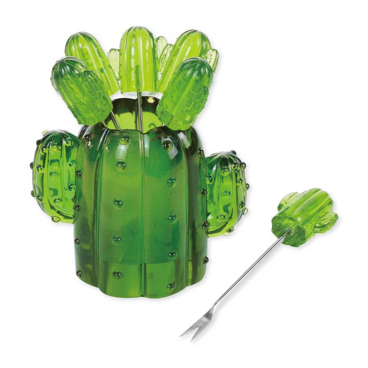 6-PC Cactus Cocktail Pick with 1-PC Holder for wholesale by Supreme Housewares