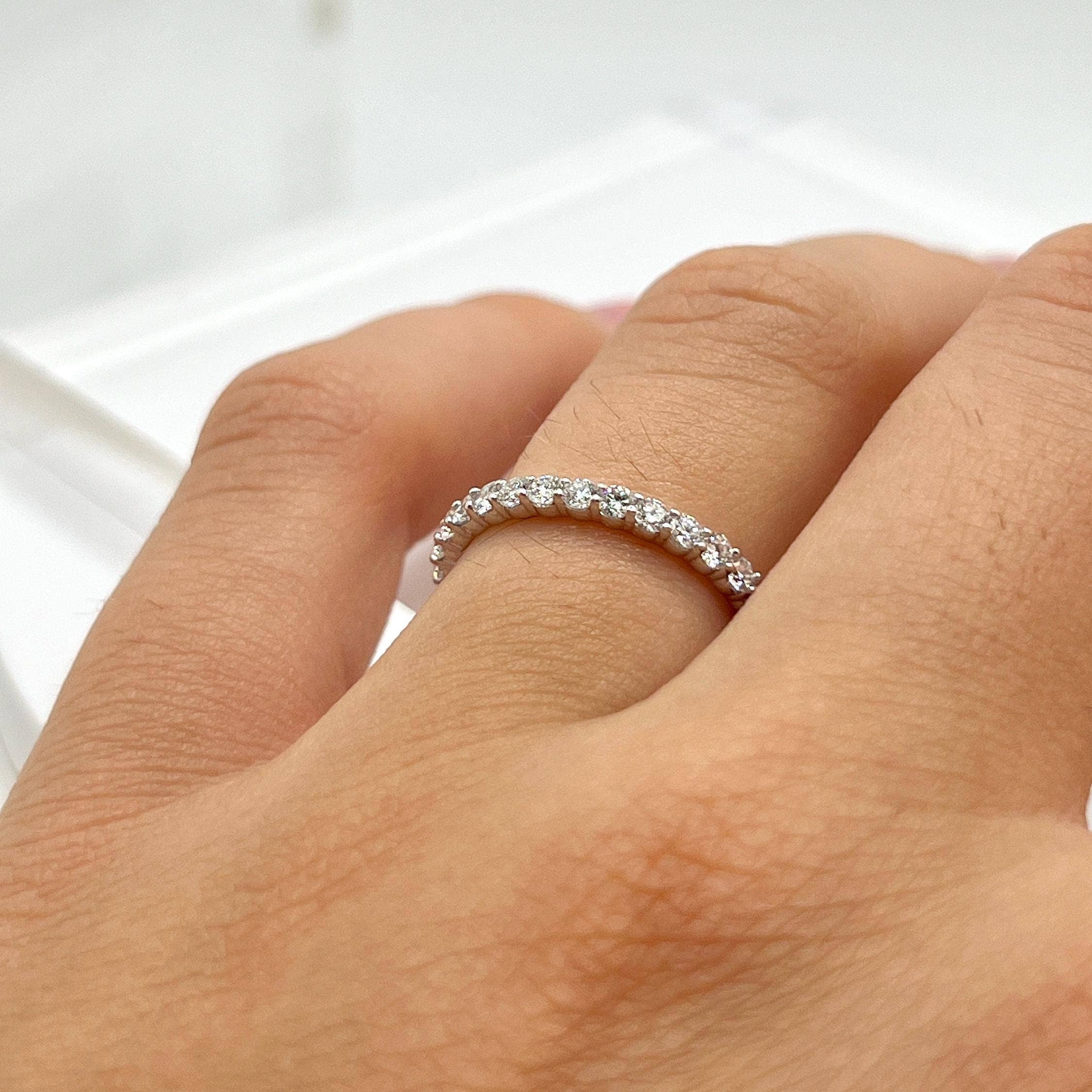 Elegant Jewels LLC - Wholesale Multi-Stone Ring - 1 CT 14KT White Gold Lab Grown Diamond Eternity Ring6