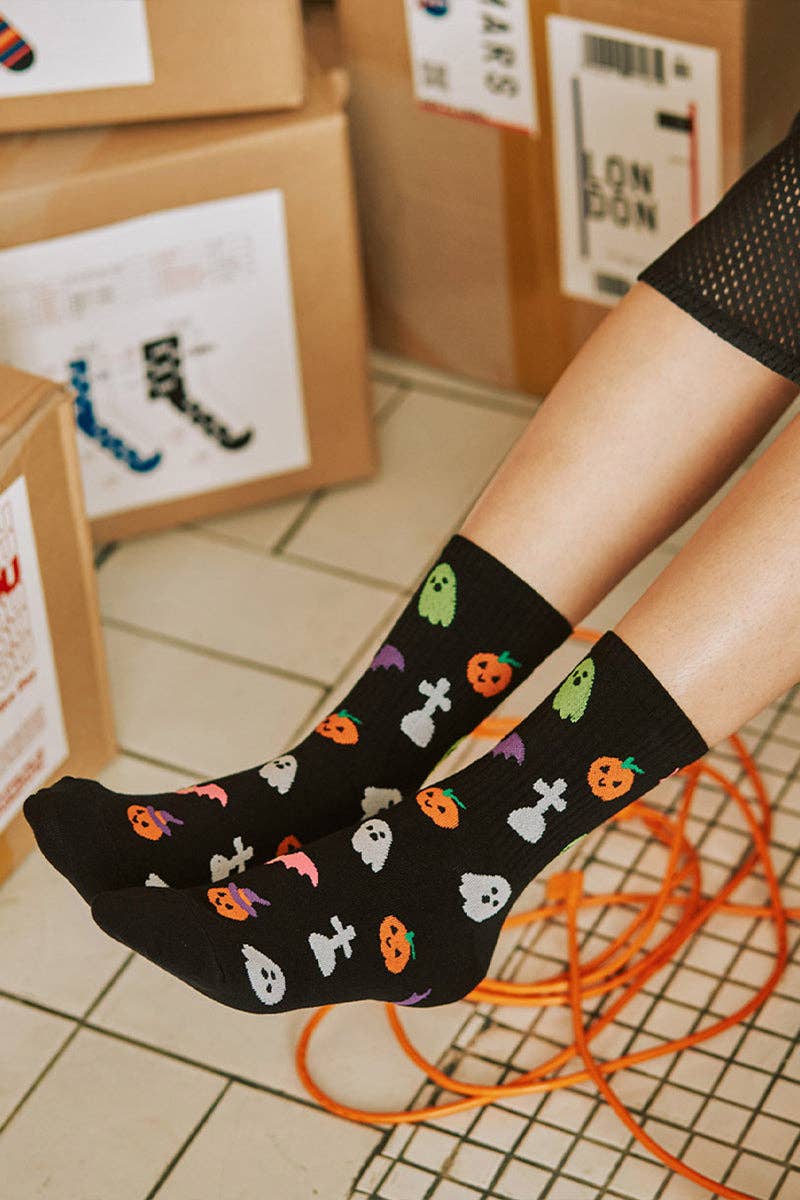 7DAYSSOCKS - Wholesale Socks - Women's - Women's Crew Halloween Emoticon Socks5