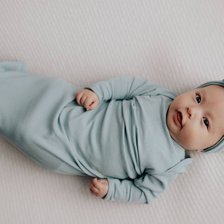 Three Little Tots - Wholesale Babygown - Baby - Blue Bird Knotted Gown8