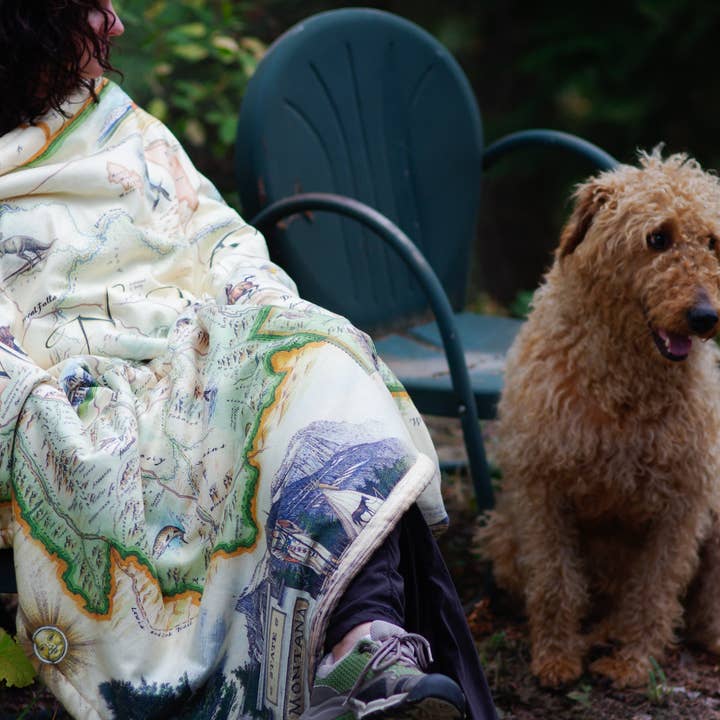 XPLORER MAPS - Wholesale Throw Blanket - Montana Map Blanket - Berber & Micro Fleece Throw3