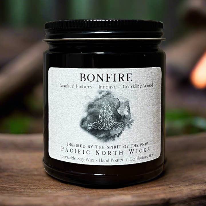Bonfire Candle | Campfire Inspired | Clean Burning Soy Wax for wholesale by Pacific North Wicks