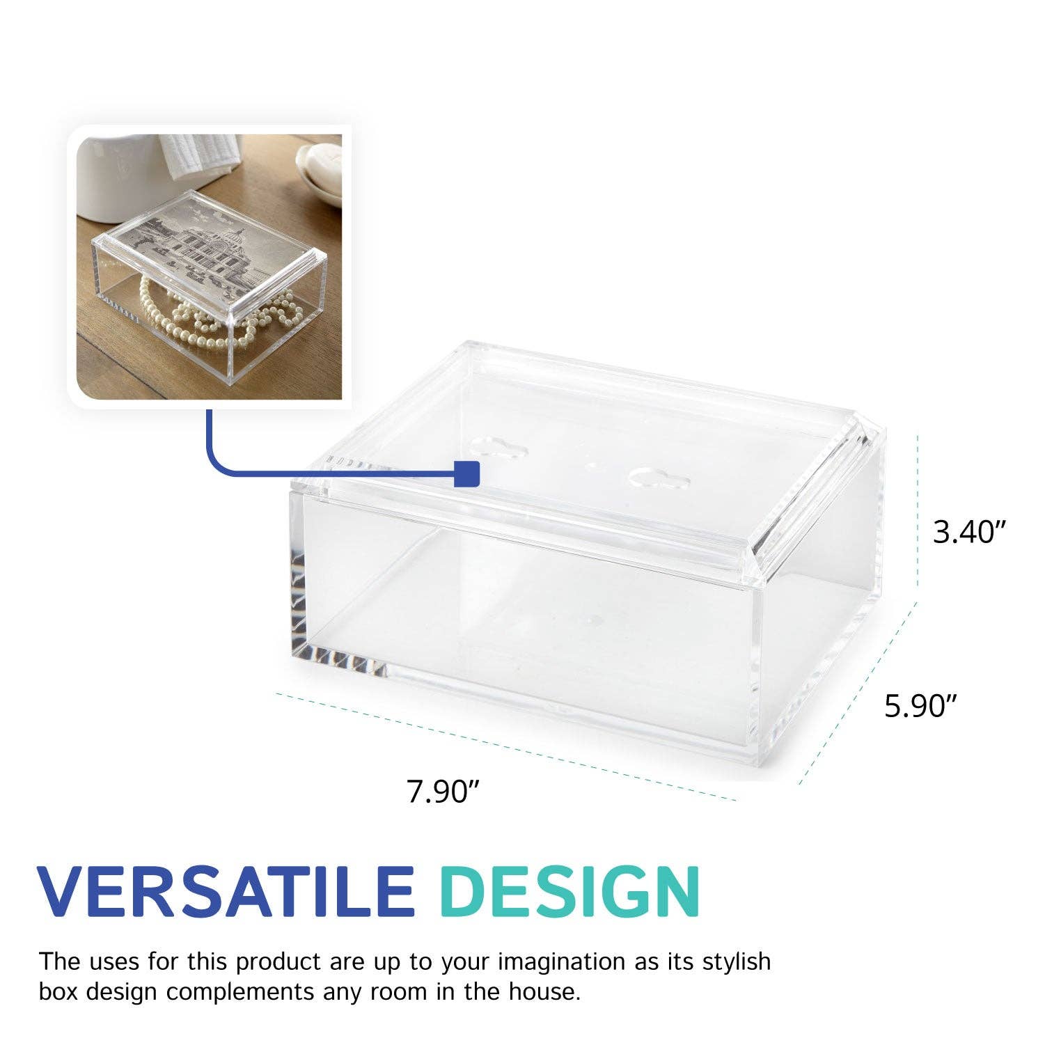 Huang Acrylic - Wholesale Jewelry Box/Organizer - Rectangular Box W/ 5X7 Photo Frame Lid3