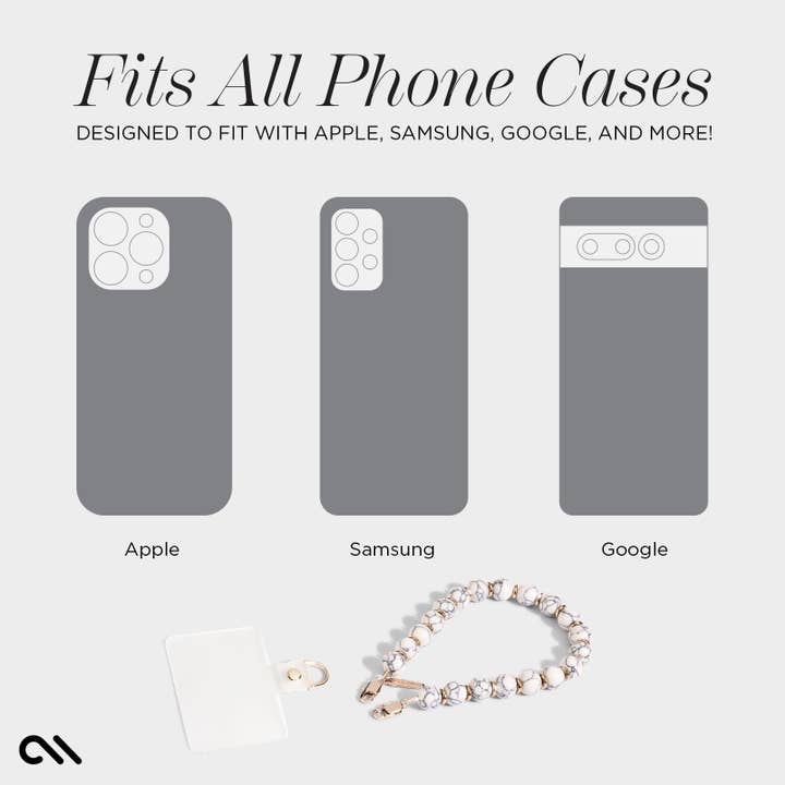 Beaded Marble Phone Charm Wristlet for wholesale on Faire6