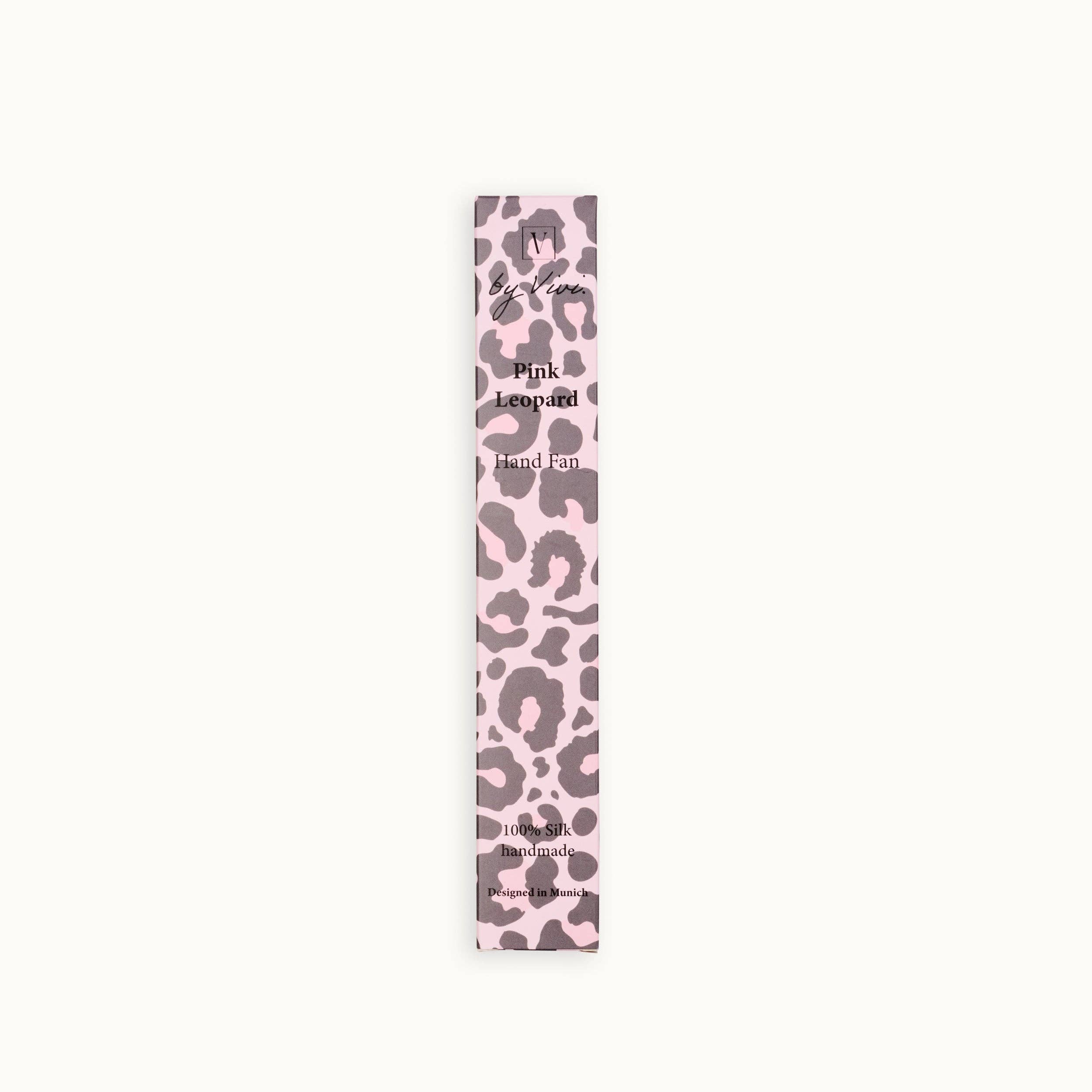 by Vivi. - Wholesale Handheld Folding Fan - Fächer Pink Leopard2
