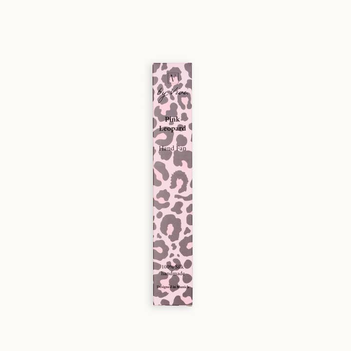 by Vivi. - Vendita all'ingrosso Ventaglio pieghevole portatile - Fächer Leopardo Rosa2