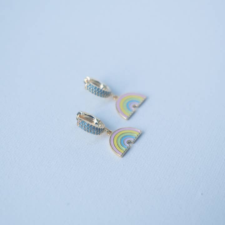 Con Cariño Design - Wholesale Huggie Earrings - Rainbow Road Huggies Kauai made Hawaii inspired4