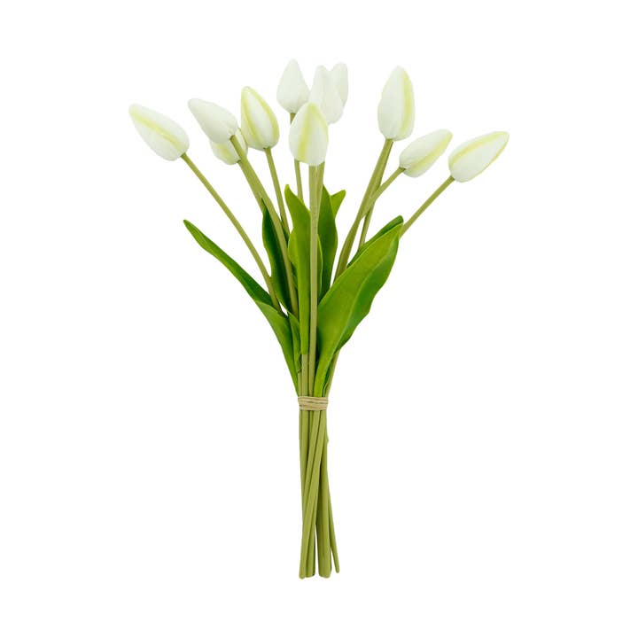 Angel Isabella - Wholesale Artificial Flowers - 18"One Dozen-Long stem Real Touch Tulip Bud bouquet10