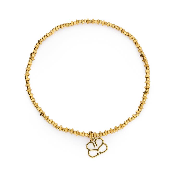 Ayla Gouden Kralen Stretch Armband voor wholesale door Boho Betty