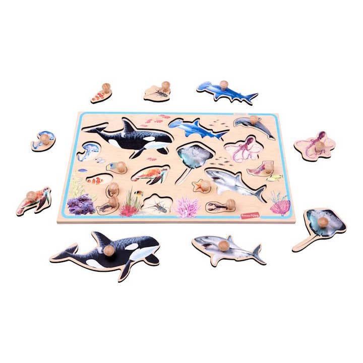 Forro de madera para marco de rompecabezas con texto en inglés «Undersea World» para venta al por mayor de Komarov Toys