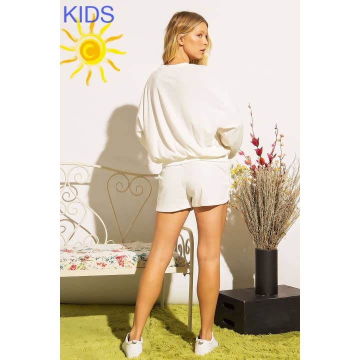 Sweet Generis - Wholesale Lounge set – Women's - TOWEL FABRIC SWEATSHIRT AND SHORTS SET1