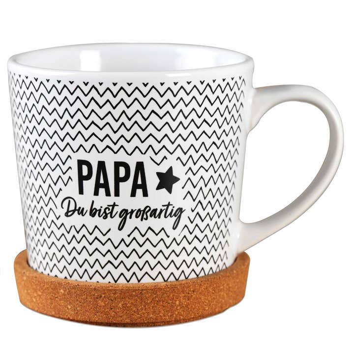 Mug blanc avec motif noir - Papa du bist wunderlich pour la vente par Papierdrachen
