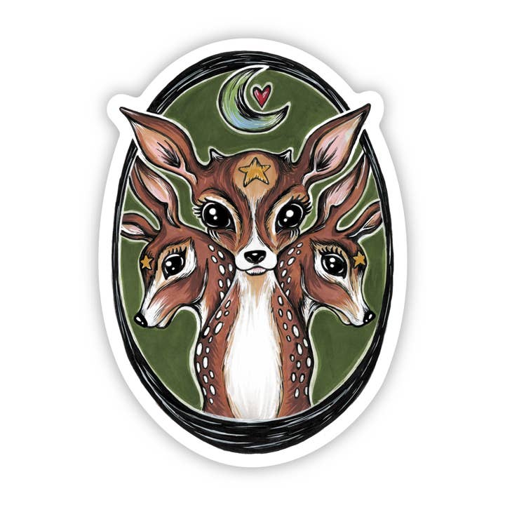 Woodland Deer Trio Sticker for wholesale by Earthenwood Studio