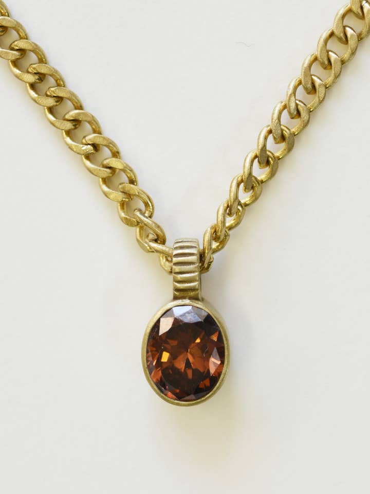 Smoky Quartz Pendant Necklace Chain for wholesale by Curated Basics