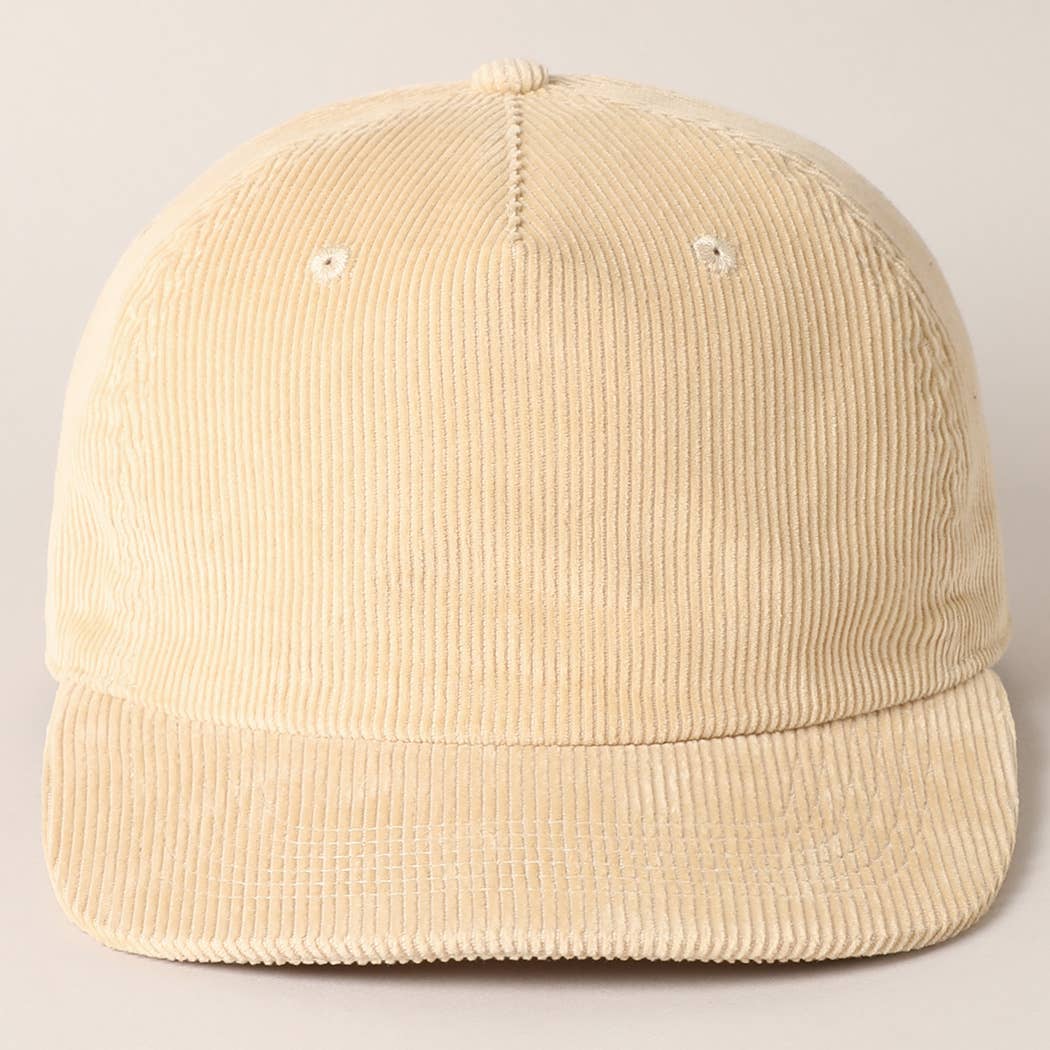 Fashion City – wholesale Baseball cap – Women's – Plain Corduroy Flat Brim Snapback Cap Baseball Hat27