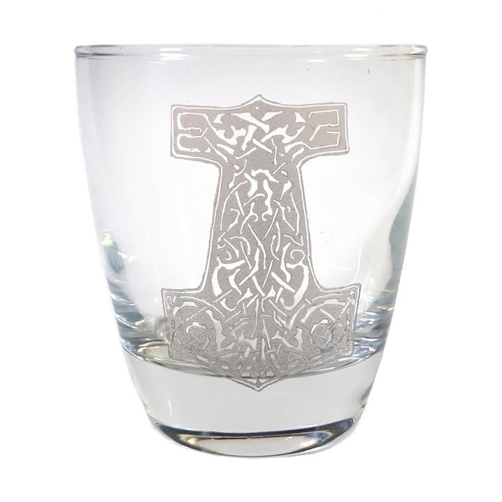 Mjölnir Thor's Hammer Graviertes Rocks Glas im Lowball-Stil für den Großhandel von Lyoncraft