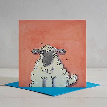 Sheep Greetings Card 'Freya' for wholesale by Helen Wiseman Illustration