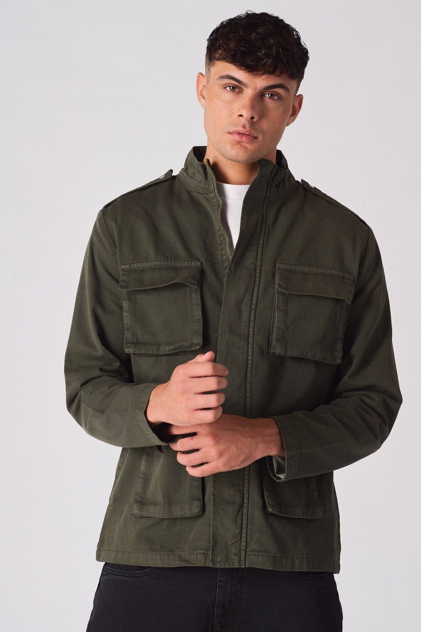 JMOJO UK Limited – wholesale Denim jacket – Men's – Command MILITARY DENIM JACKET - GREEN1