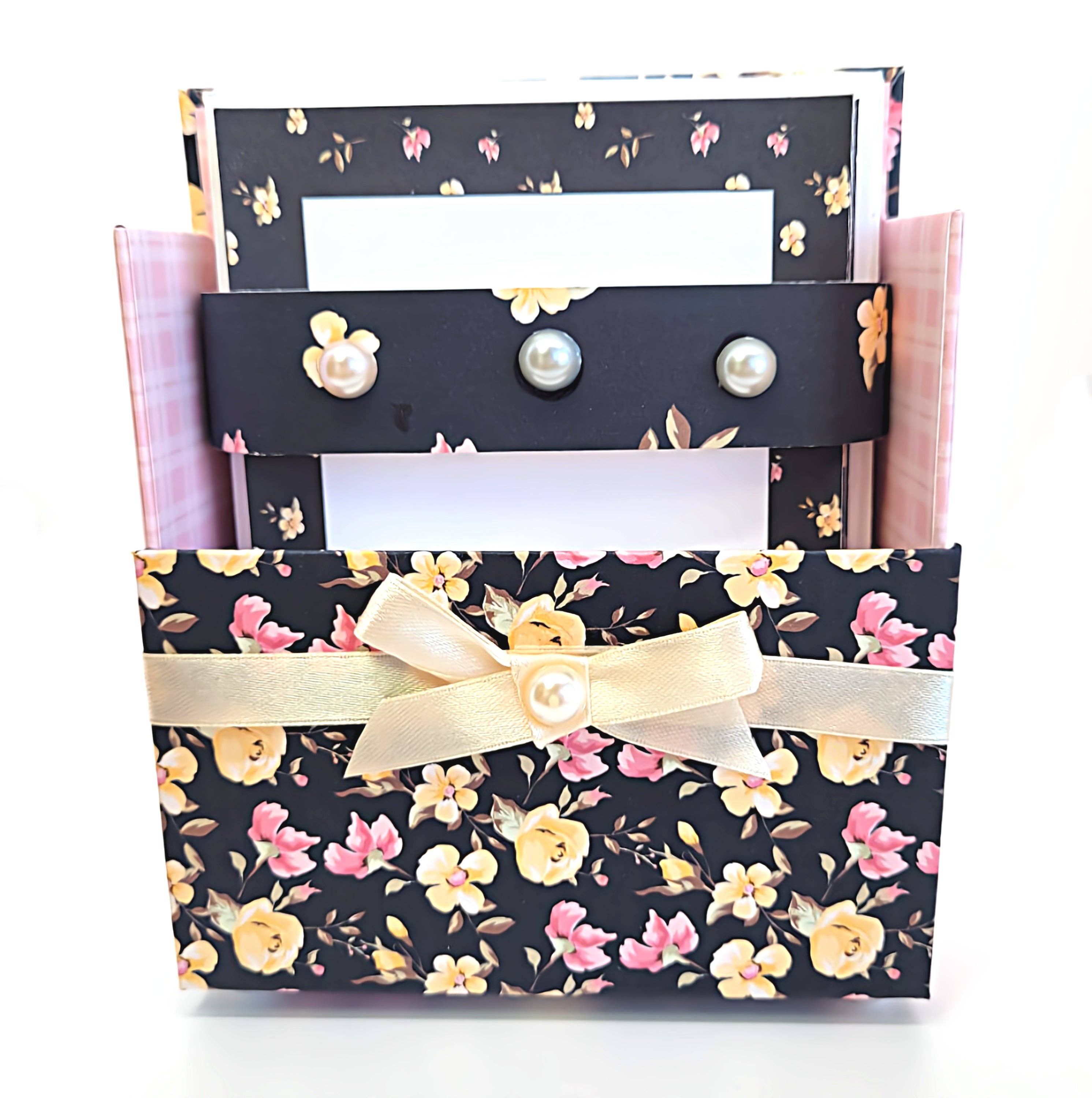 Chic Brico - Wholesale Stationery/Notecard Set - 42-Pc Stationery Gift Box Set w/Desk Organizer, Yellow Roses7