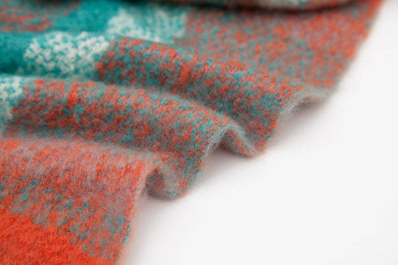 Dipped Shop - Wholesale Scarf - Women's - Tassel Plaid Vintage Scarves DPKS12189