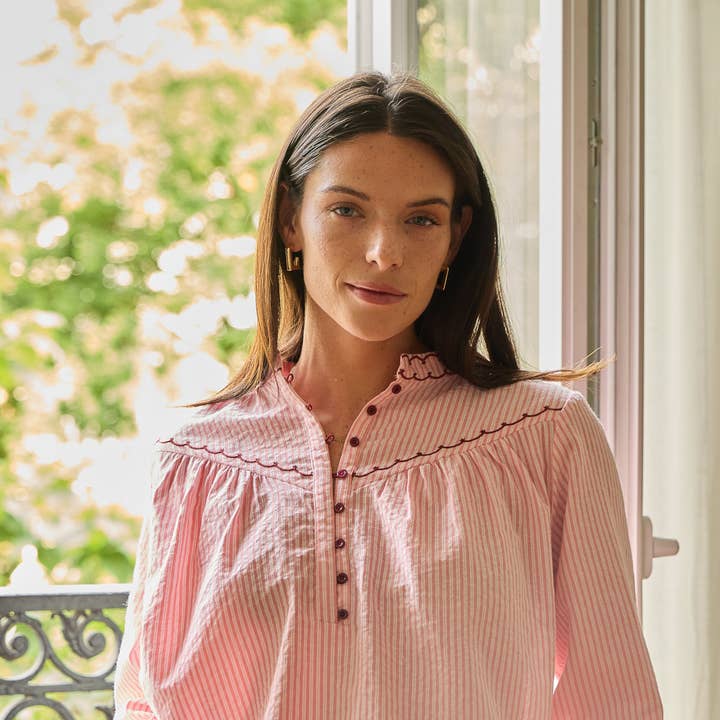 TANINA cotton long sleeve blouse and other Purchase Wholesale camiseta feminina 100 algodao. Free Returns & Net 60 Terms on Faire trending on Faire.