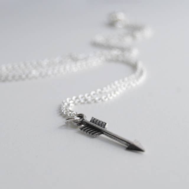18" Little Silver Arrow Necklace | Arrow Charm Jewelry for wholesale by Enchanted Leaves