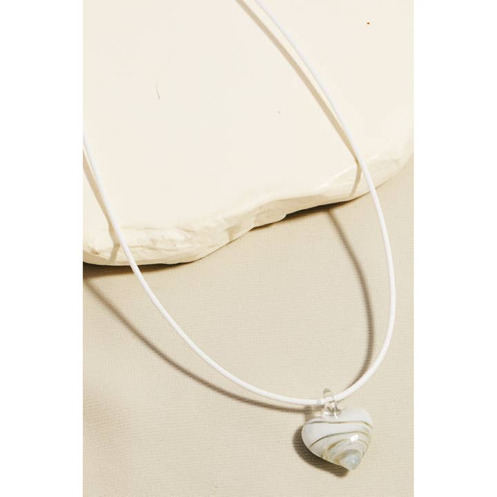 Anarchy Street - Wholesale Pendant/Charm Necklace - Glass Heart Pendant Thread Necklace