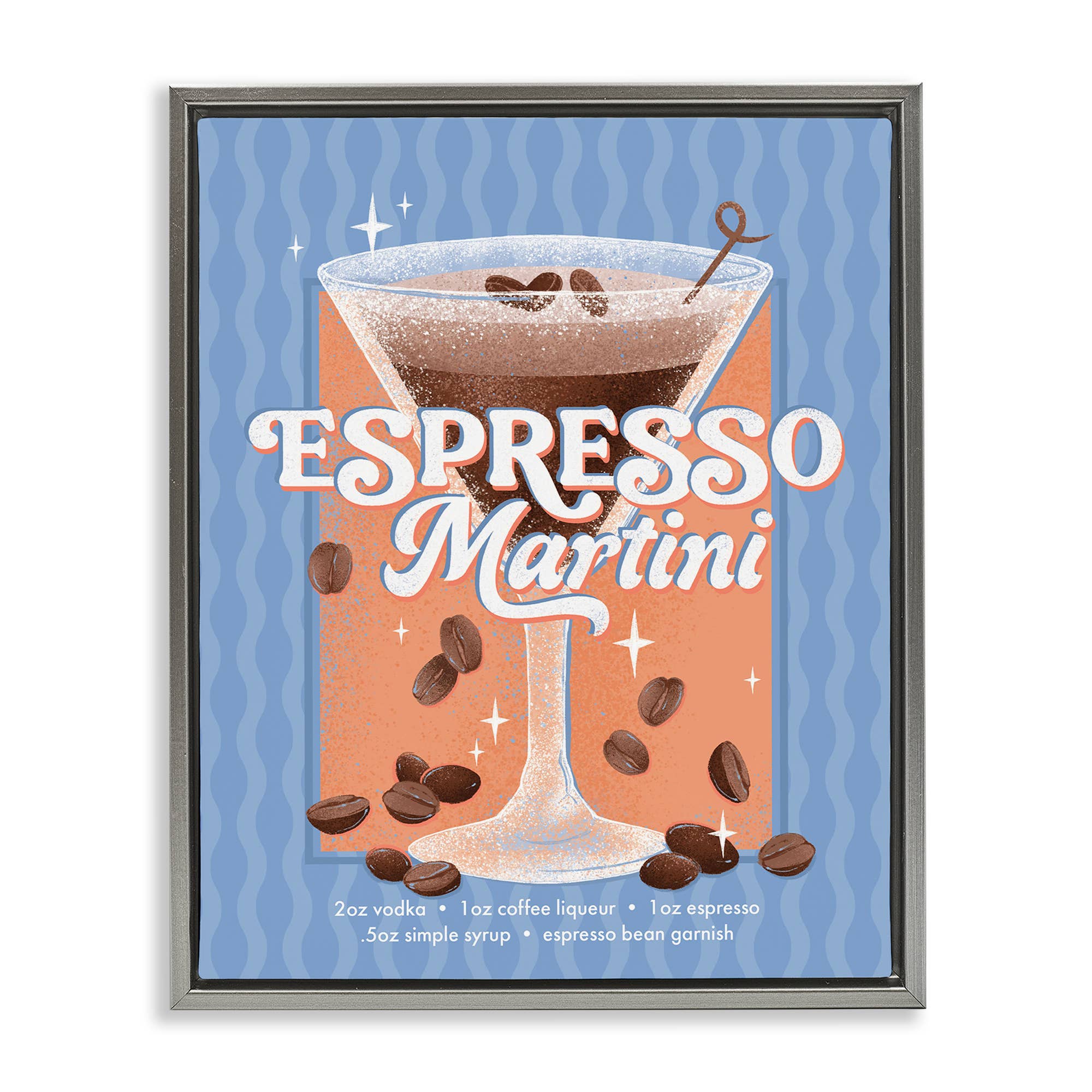 Stupell Industries - Wholesale Wall sign - Retro Espresso Martini & Recipe - Framed Wall Art25