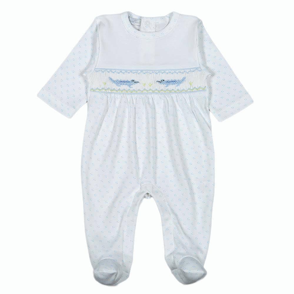 Hug Me First – Großhandel Strampler – Baby – ALL-814 BLAUER ALLIGATOR HANDGERÄUCHERTER PIMA-STRAMPLER0