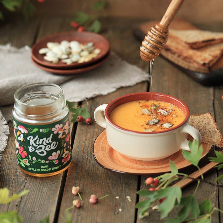 Kind to Bee - Wholesale Honey - Raw Apple Blossom Honey, Cruelty-Free, Monofloral, glass jar2