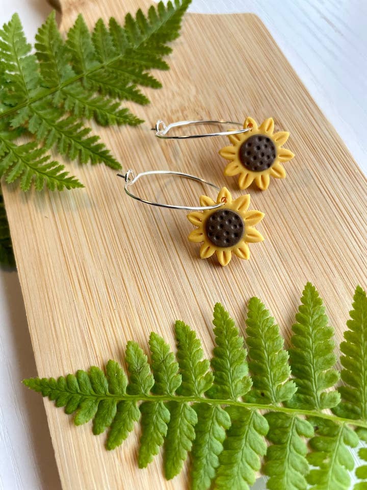 Sunflower Hoops for wholesale by Written In Clay