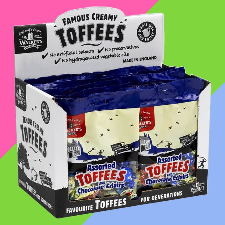 Gaffney's Sweets & Treats Wholesale - Vendita all'ingrosso Toffee - Walker's Nonsuch Assorted Toffees & Eclairs Busta 12x150g1