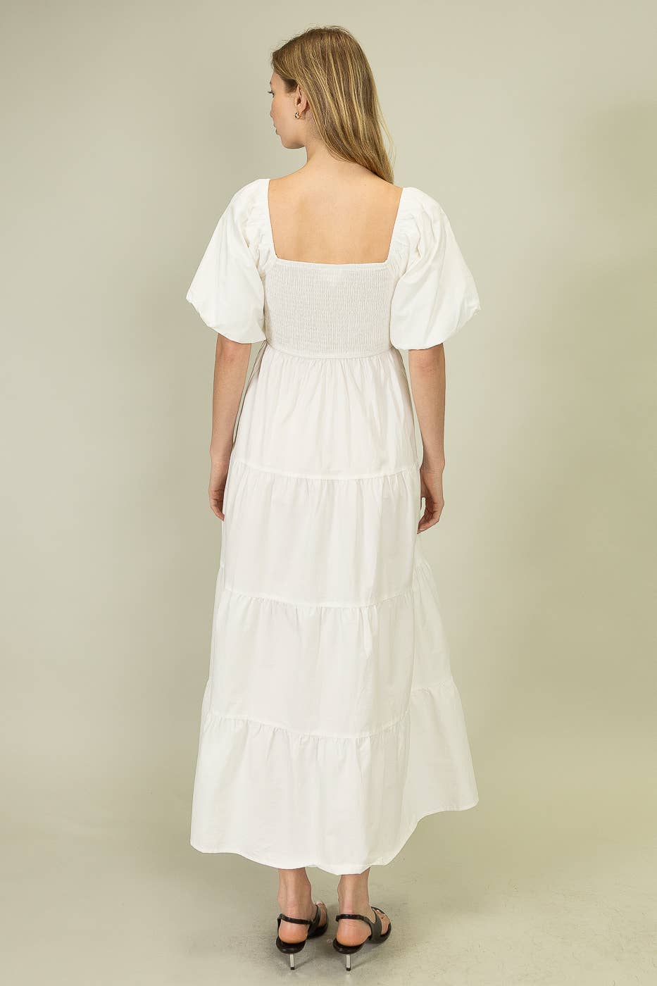 NEIGE Robe maxi à corsage smocké et manches bouffantes en vente sur Faire6