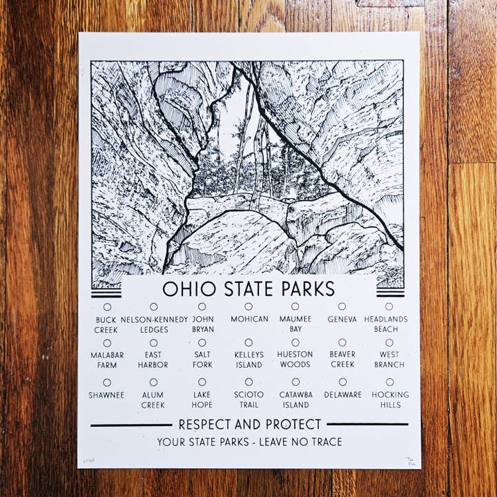 Ohio State Parks - Hand-pulled Screen Print for wholesale by BC Print Media