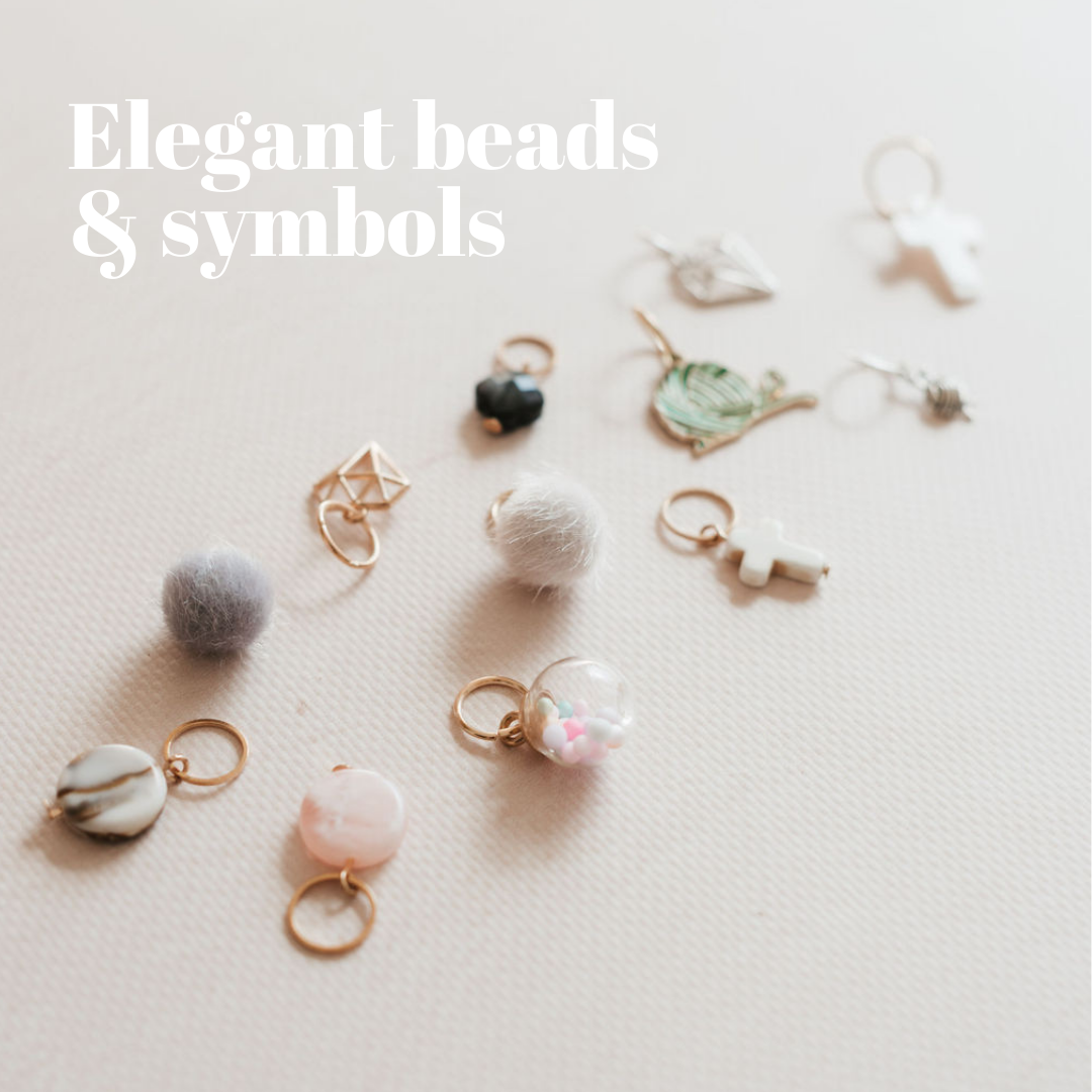 KNITS by ce AB - Wholesale Knitting/Crochet Supplies - Stickmarkörer - eleganta pärlor & symboler11