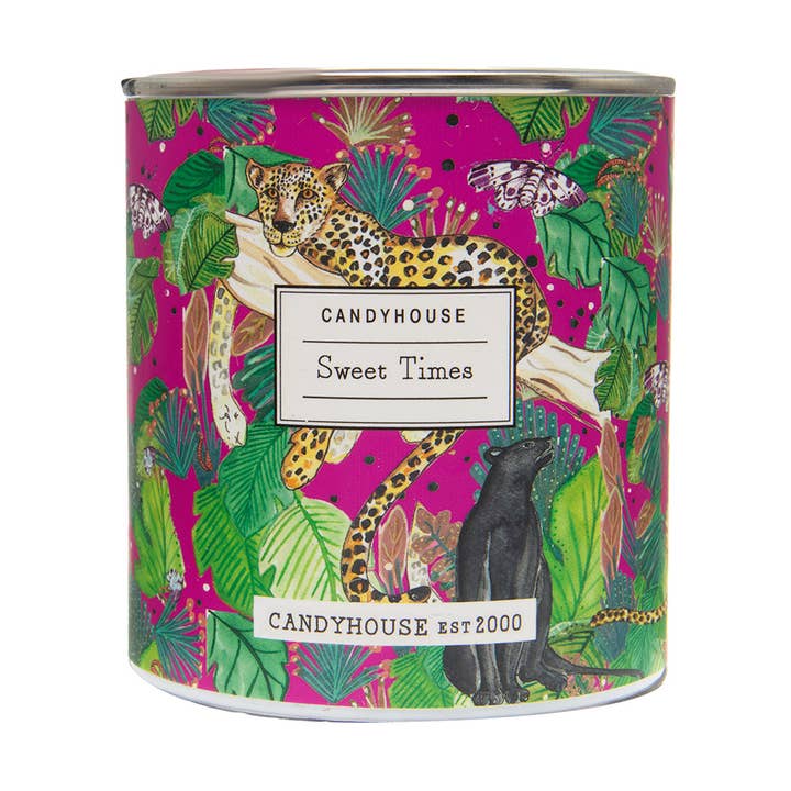Sweet Times Leopard Tin filled with Love Messages for wholesale by Candyhouse Ltd