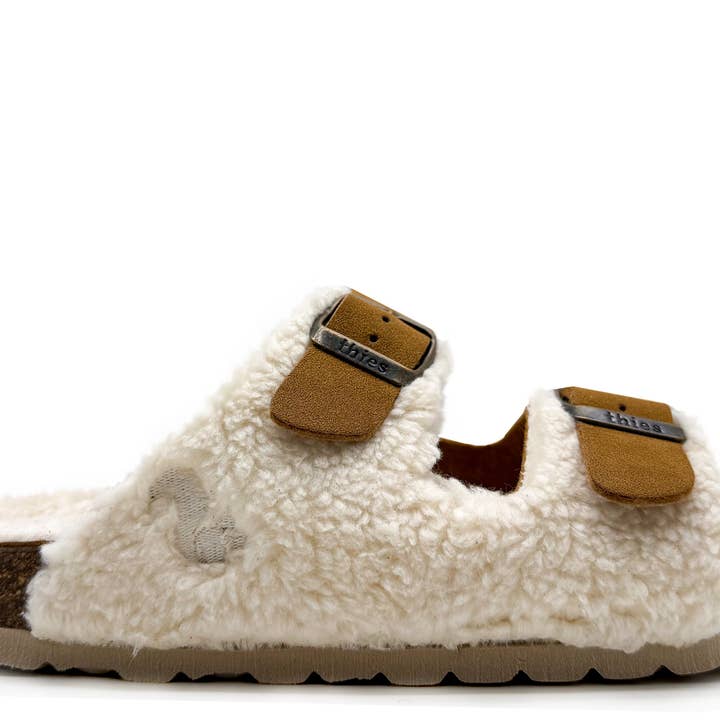 thies 1856 ® Eco Teddy Mixed Sandalo vegano cognac teddy per la vendita all'ingrosso da parte di thies