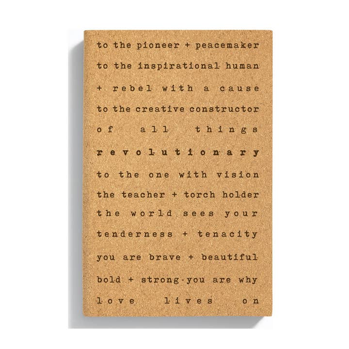 Engraved Cork Journal // Bound Notebook for wholesale by Spiritual Whiskey