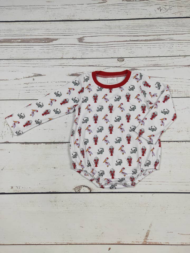 Baby Crawfish Print Christmas Bubble for wholesale by sassy kids palace
